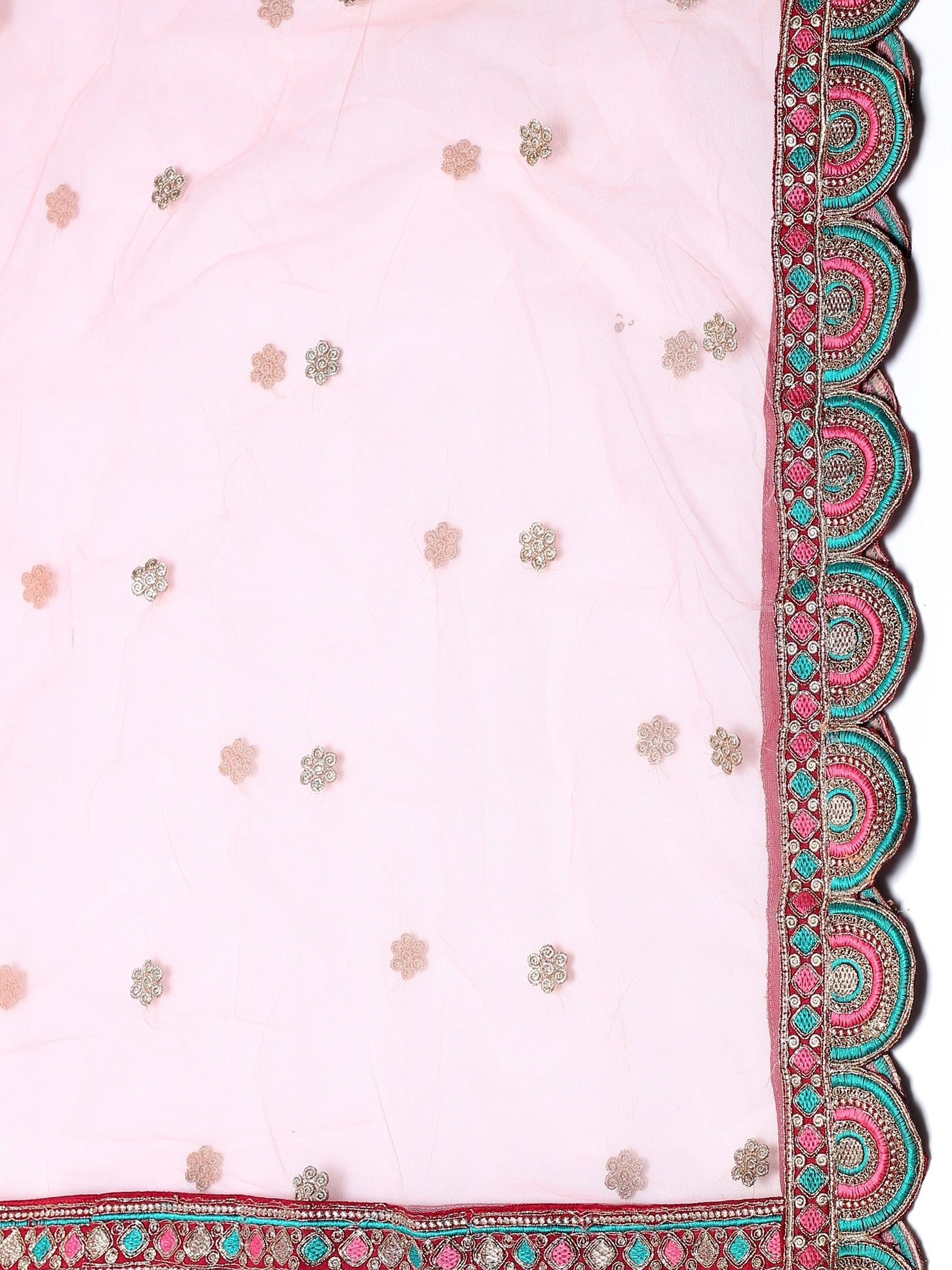 Elegant Coral Red Festive & Wedding Wear Semi-Stitched Silk Blend Lehenga Choli with Embroidery & Thread Work