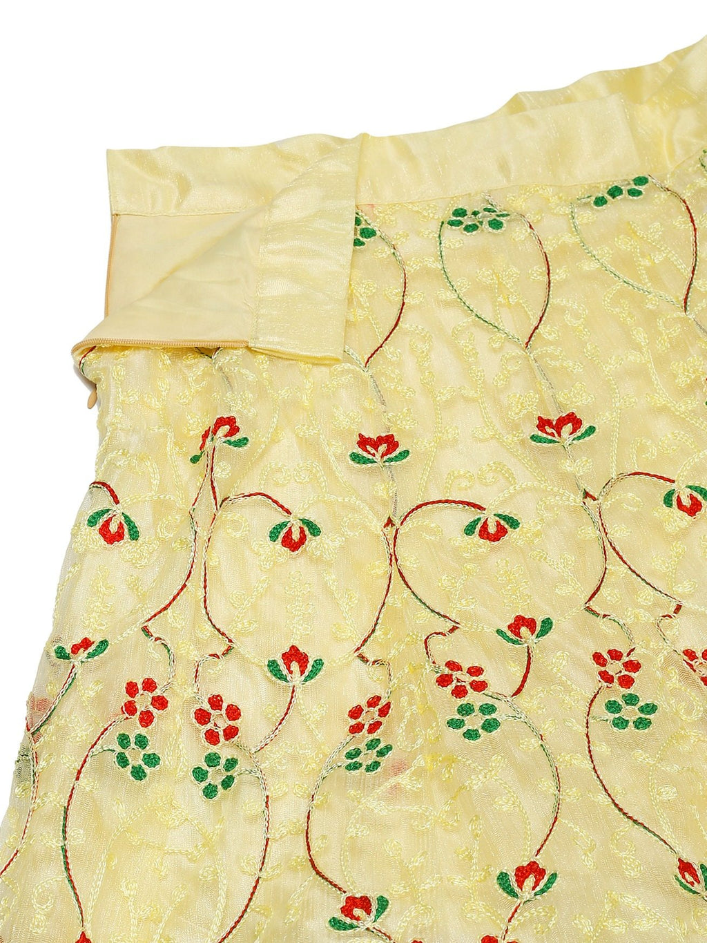Elegant Pastel Yellow Festive & Wedding Wear Semi-Stitched Net Lehenga Choli with Multicolor Thread Embroidery Work