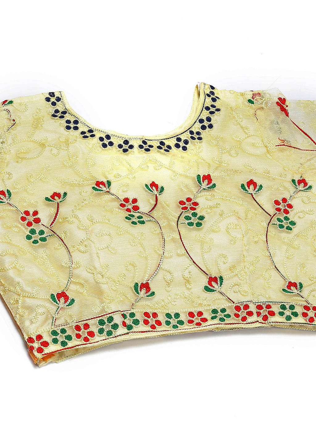 Elegant Pastel Yellow Festive & Wedding Wear Semi-Stitched Net Lehenga Choli with Multicolor Thread Embroidery Work