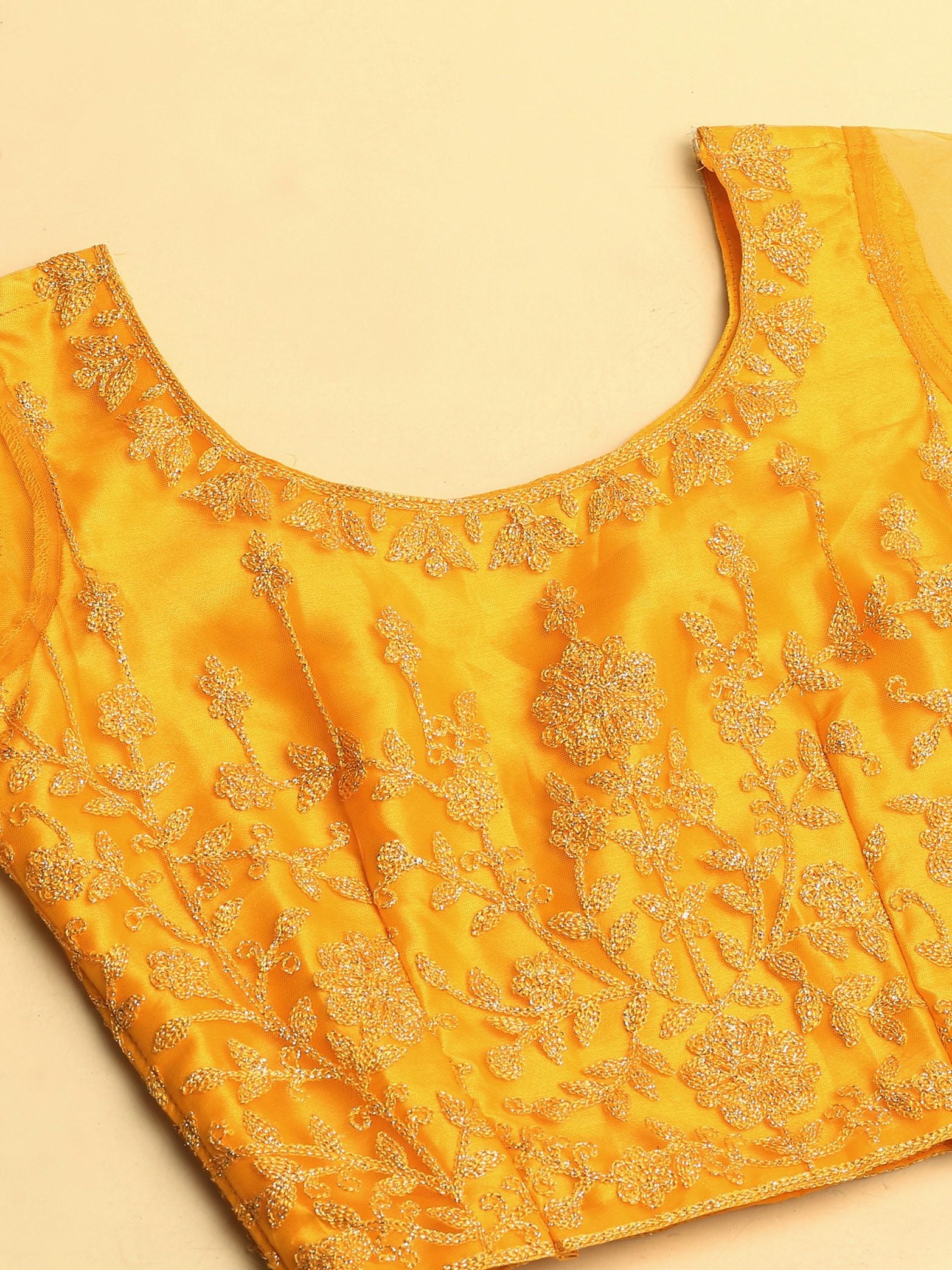 Elegant Peach Pink Festive & Wedding Wear Semi-Stitched Net & Silk Blend Lehenga Choli with Floral Embroidery Work