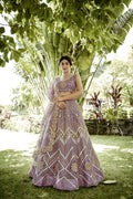 Royal Purple Zari Embroidered Festive & Wedding Wear Semi-Stitched Net Lehenga Choli with Heavy Designer Dupatta Work