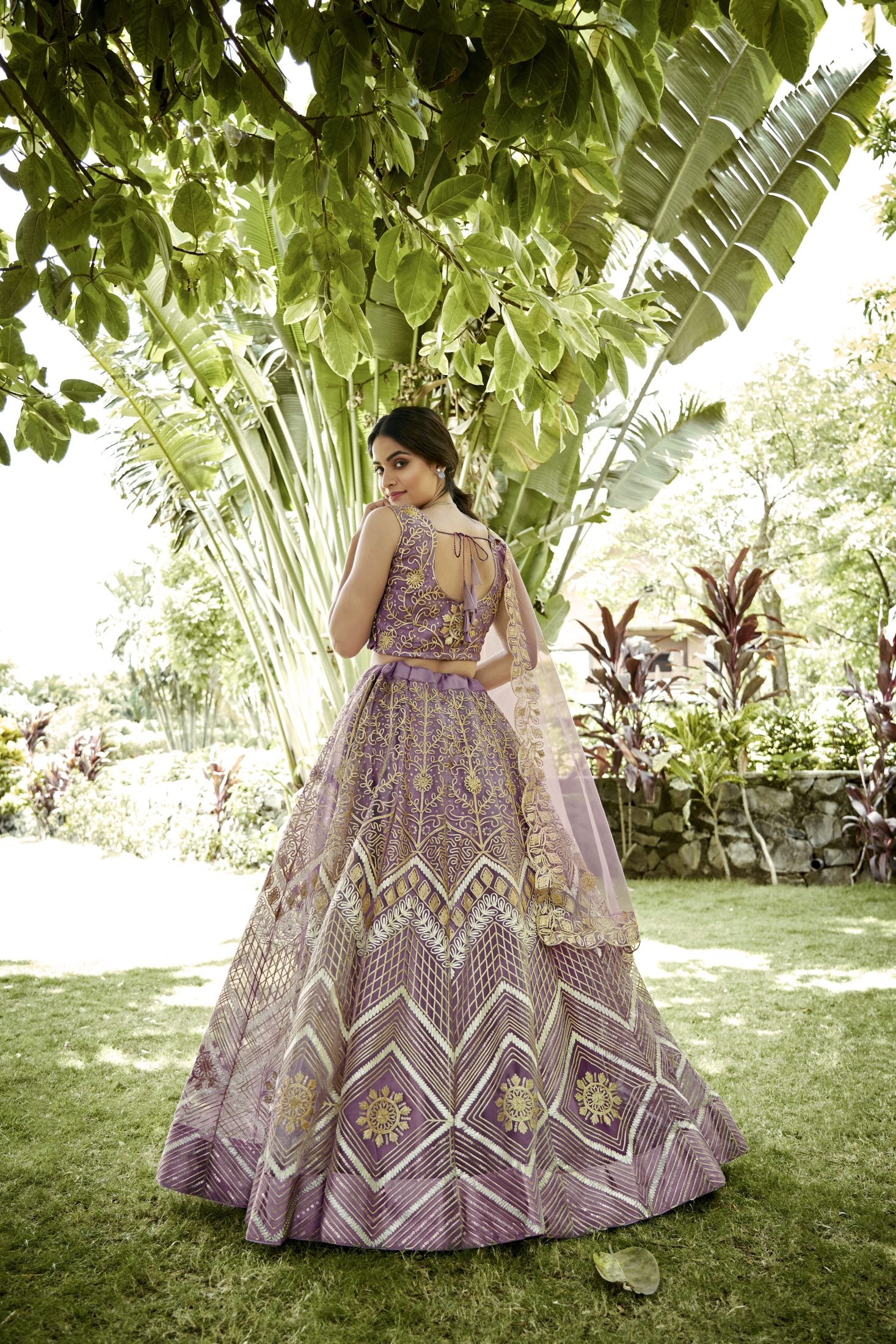 Royal Purple Zari Embroidered Festive & Wedding Wear Semi-Stitched Net Lehenga Choli with Heavy Designer Dupatta Work