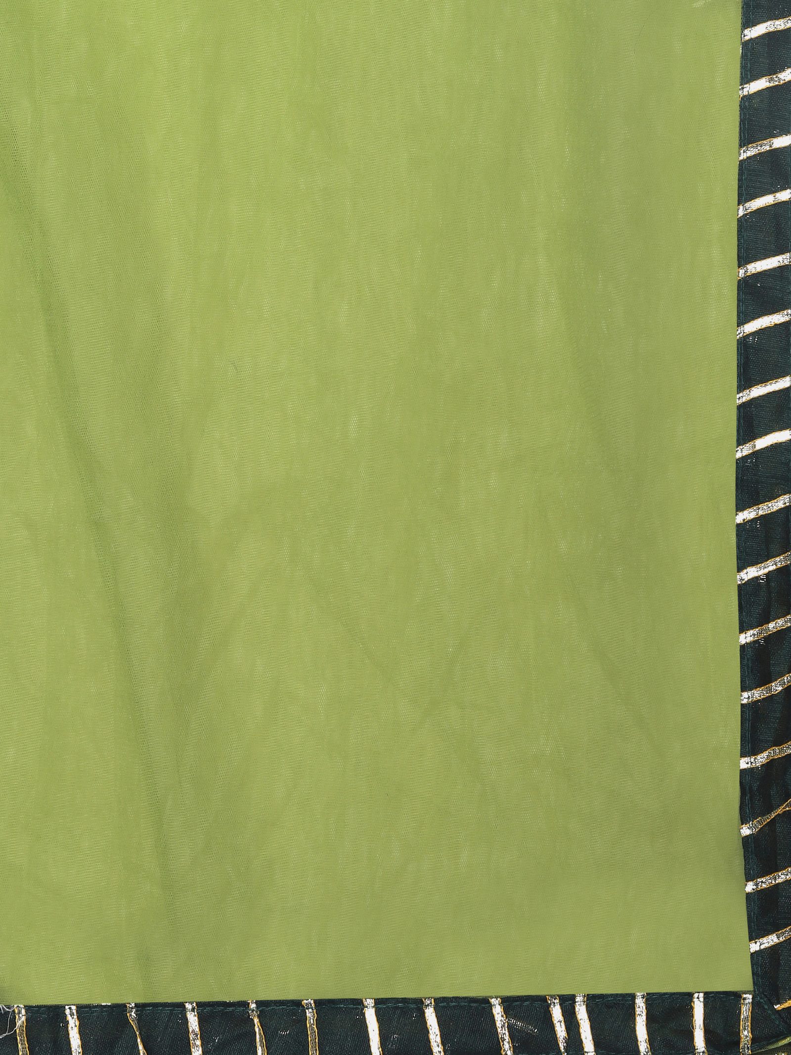 Elegant Bottle Green Wedding Wear Semi-Stitched Silk Lehenga Choli with Floral Brocade Pattern with Striped Border Work