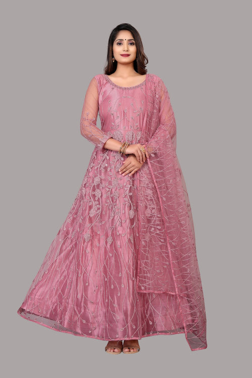 Dusty Net Anarkali Suit