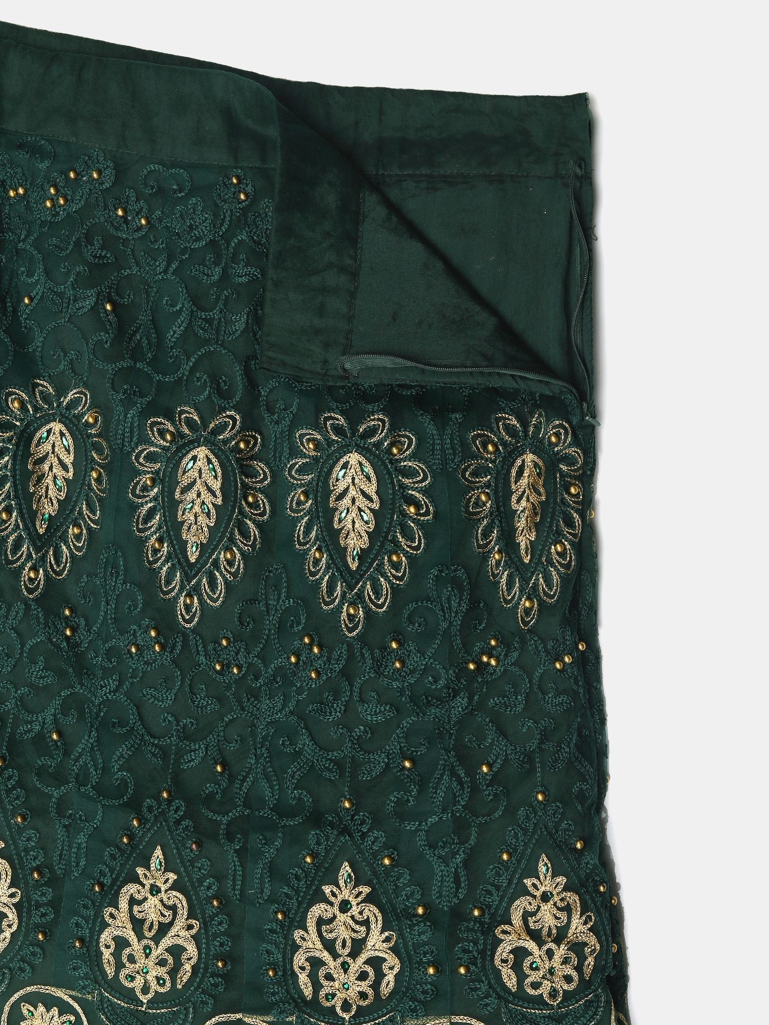 Green Silk Lehenga with Zari & Thread Embroidery work for Bridal & Festive Occasion Stitched lehenga Set
