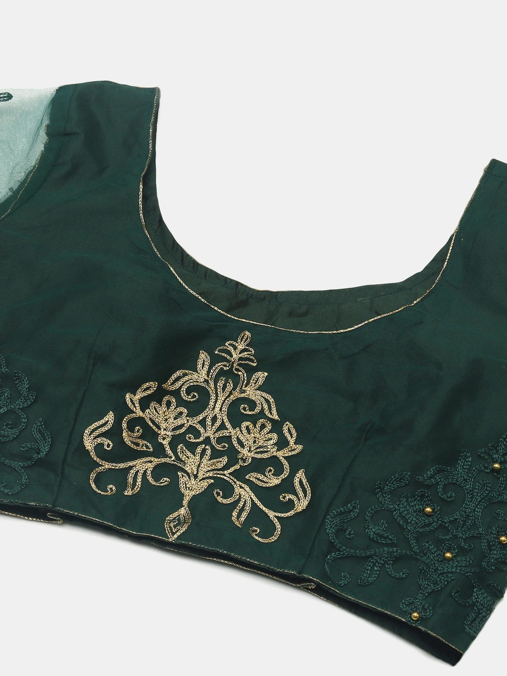Green Silk Lehenga with Zari & Thread Embroidery work for Bridal & Festive Occasion Stitched lehenga Set