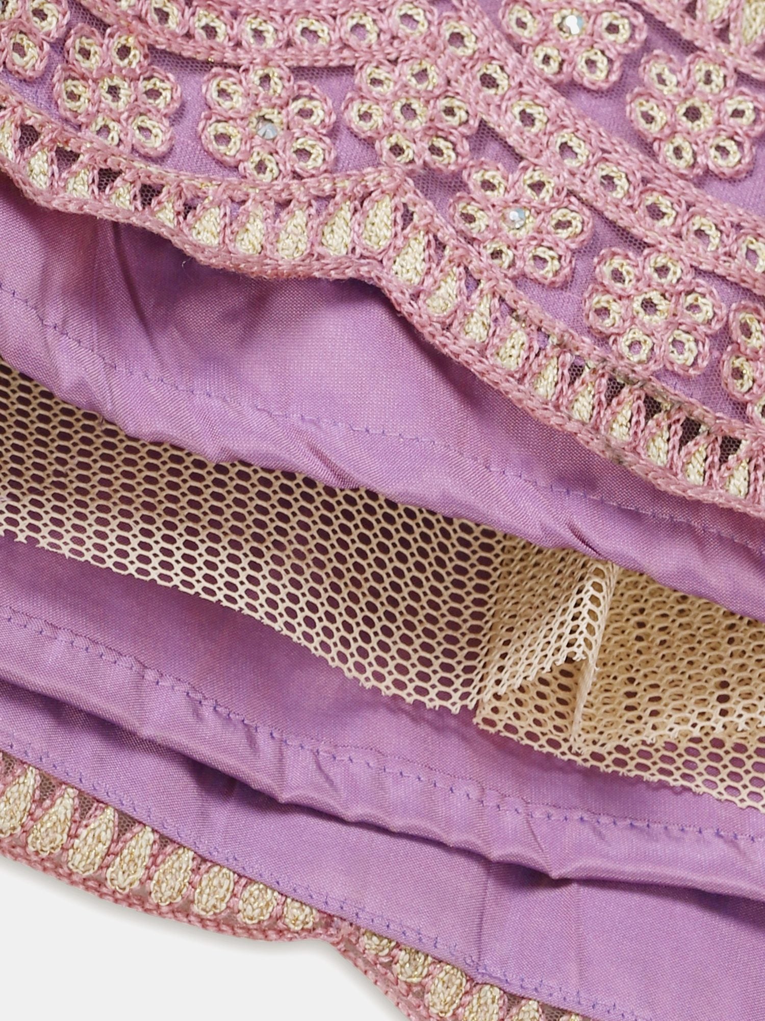 Purple Net Embroidered Lehenga Choli with Dupatta set Heavy Zari & Thread Work for Festive & Wedding Wear