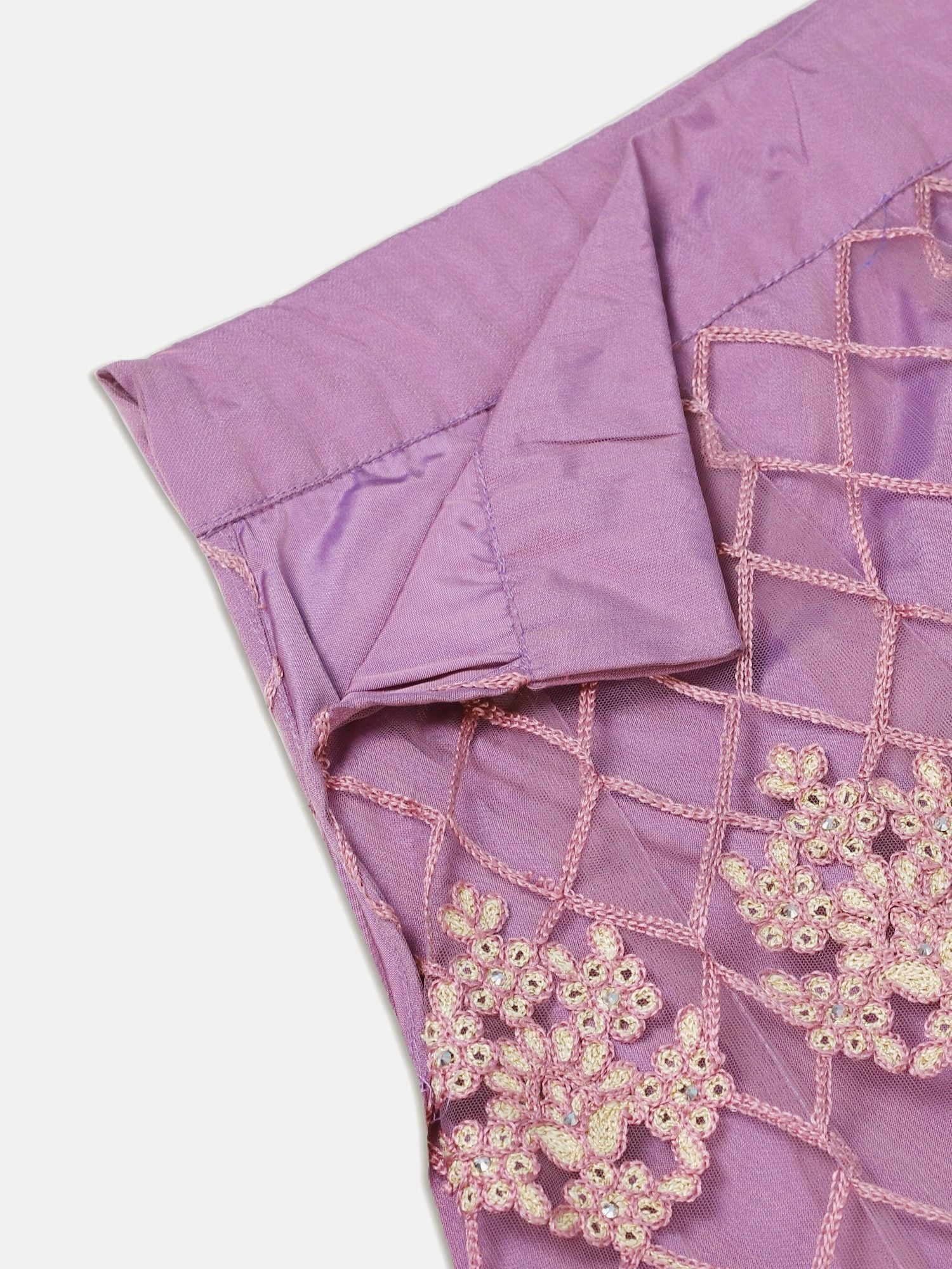 Purple Net Embroidered Lehenga Choli with Dupatta set Heavy Zari & Thread Work for Festive & Wedding Wear