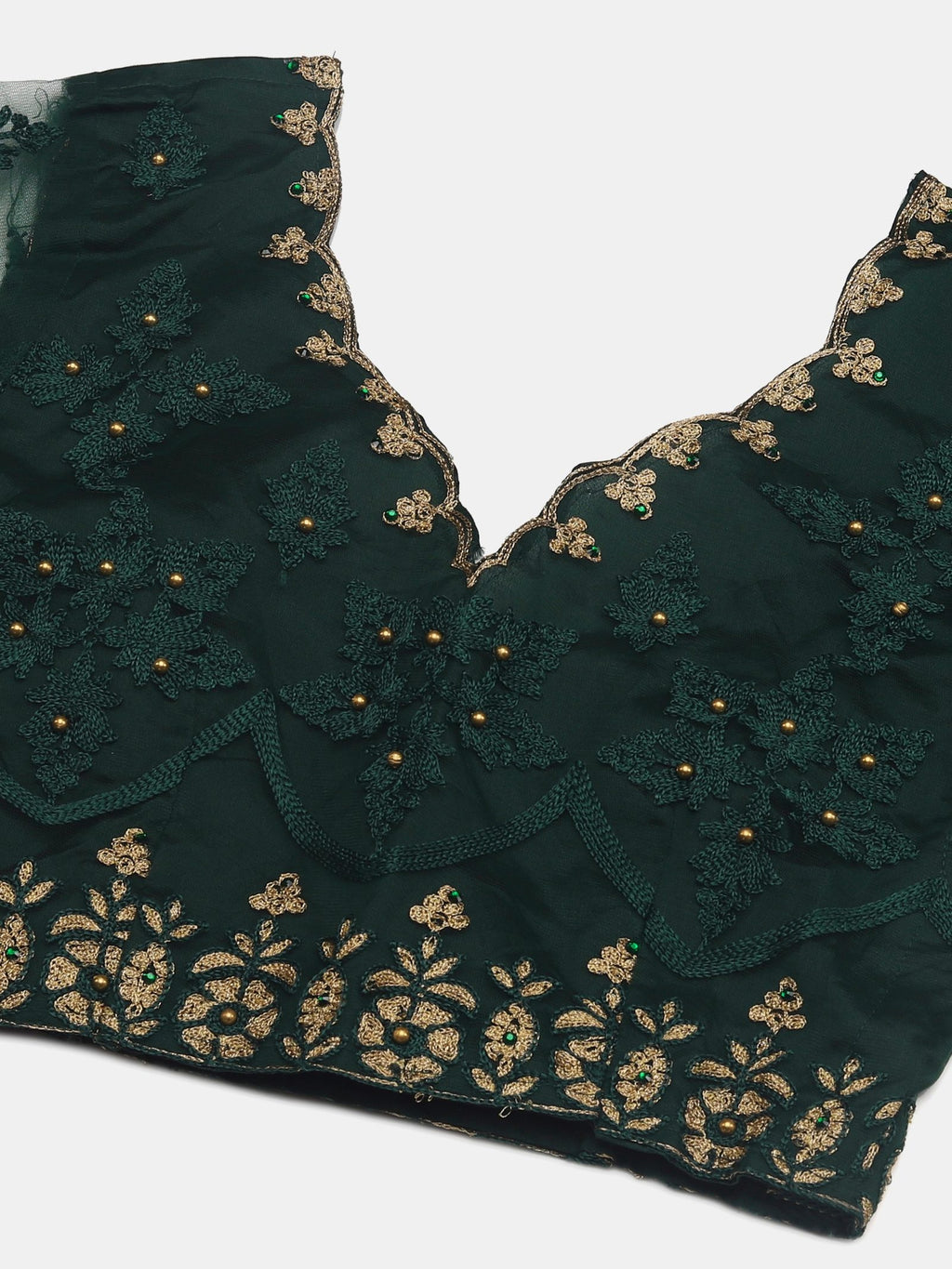 Green Net Embroidered Lehenga Choli with Dupatta Set Heavy Zari & Sequin Work for Bridal & Festive Wear