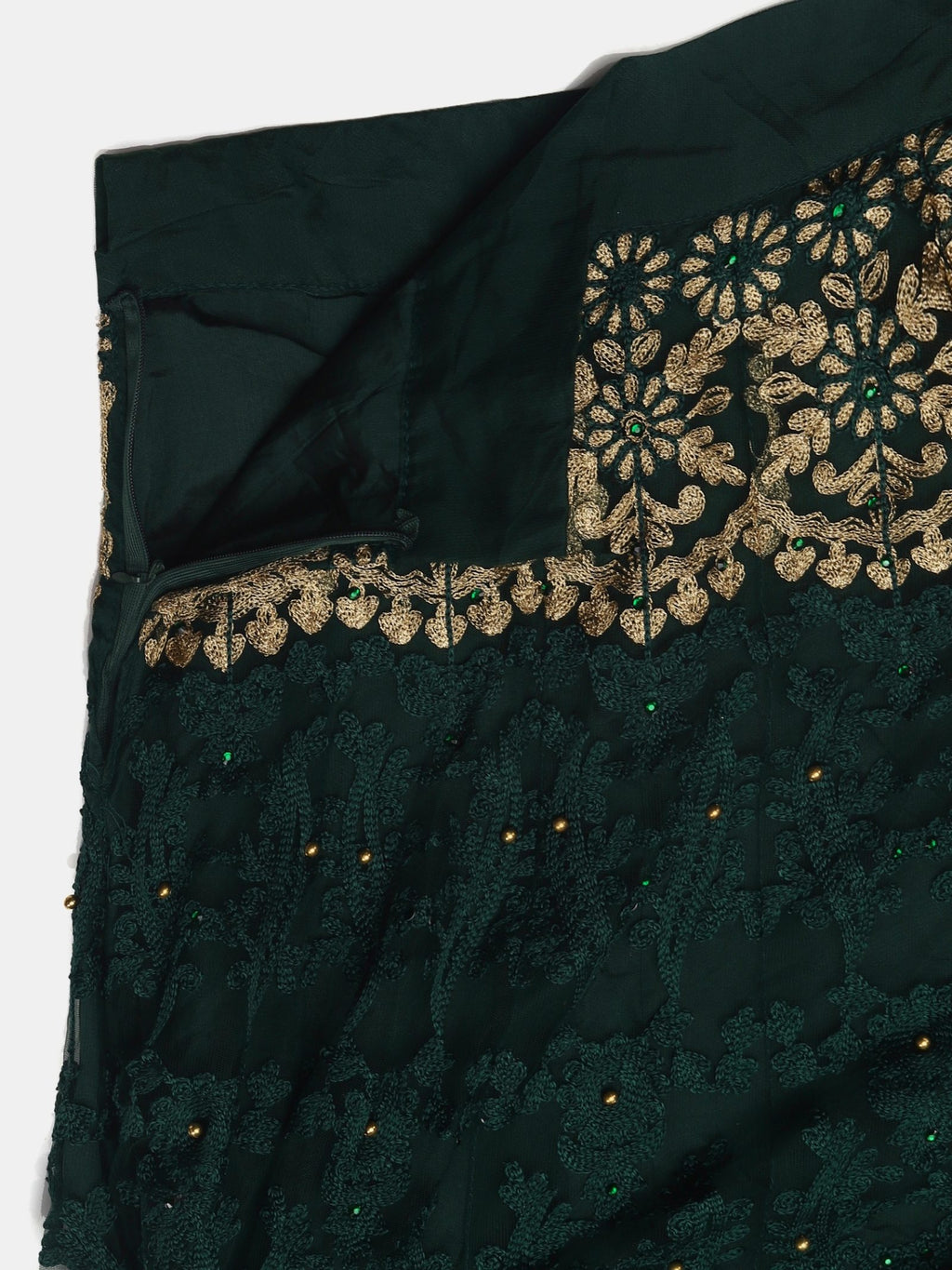 Green Net Embroidered Lehenga Choli with Dupatta Set Heavy Zari & Sequin Work for Bridal & Festive Wear