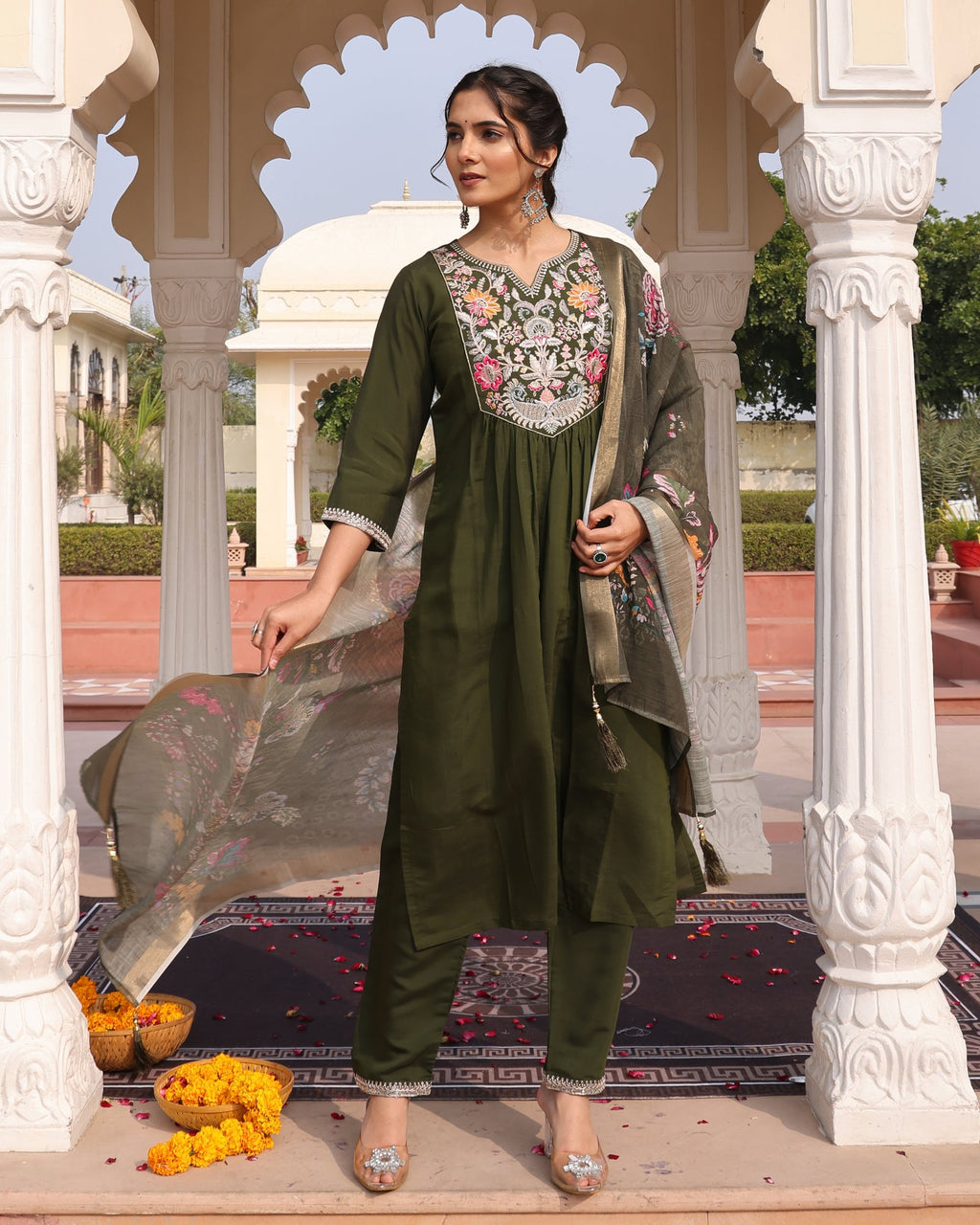 Mahendi Embroidery Work Hand Work Kurti