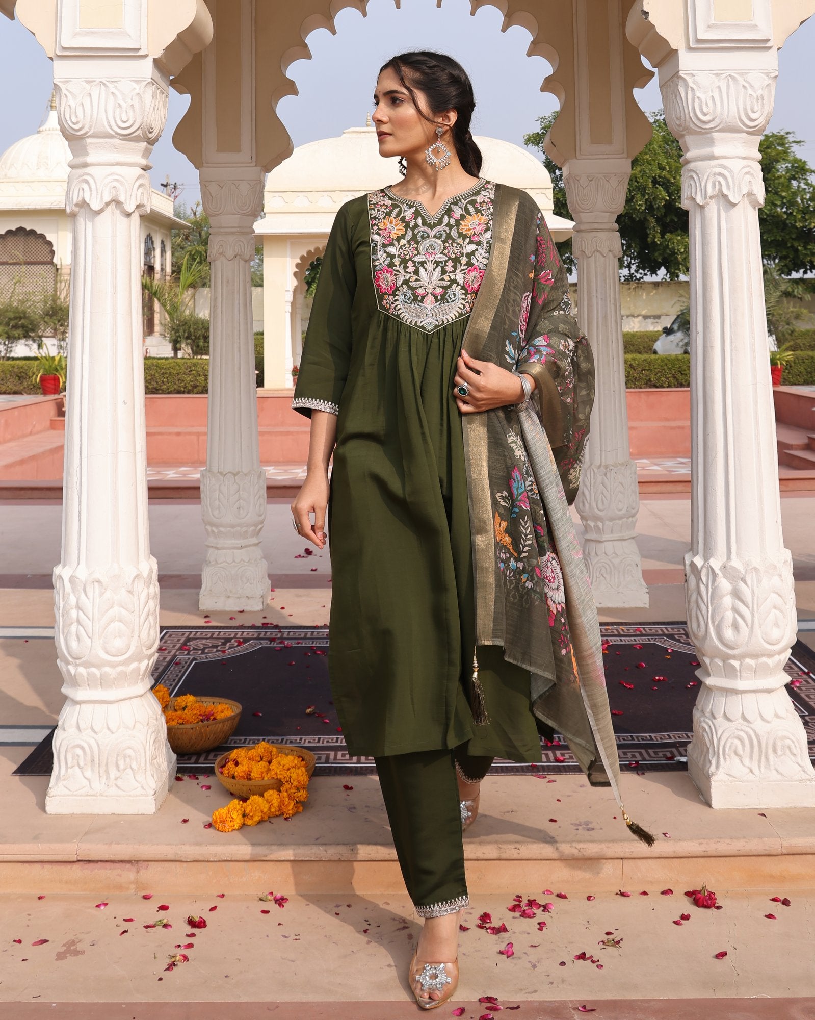 Mahendi Embroidery Work Hand Work Kurti