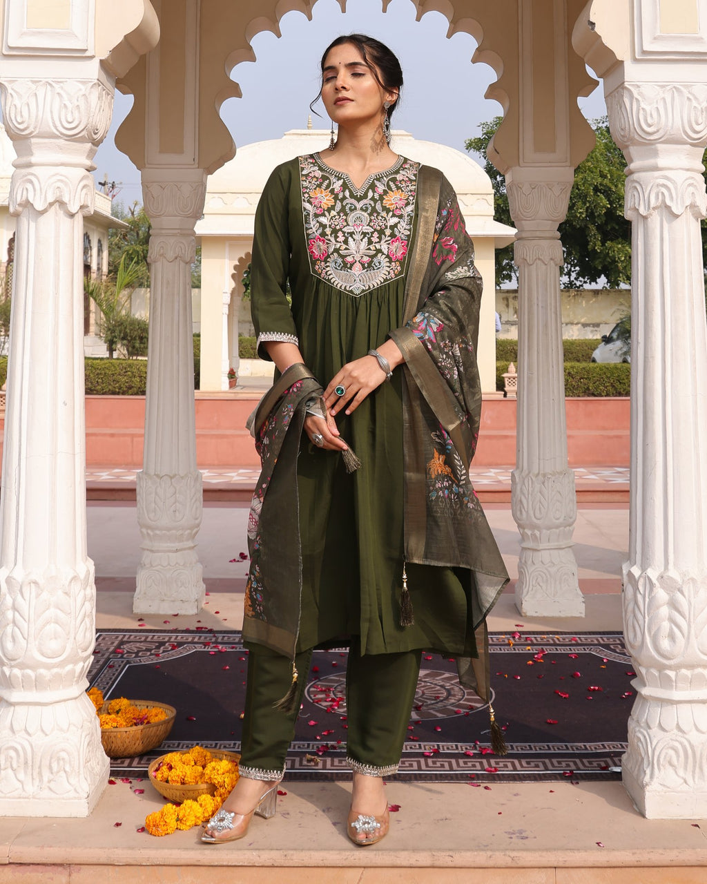 Mahendi Embroidery Work Hand Work Kurti