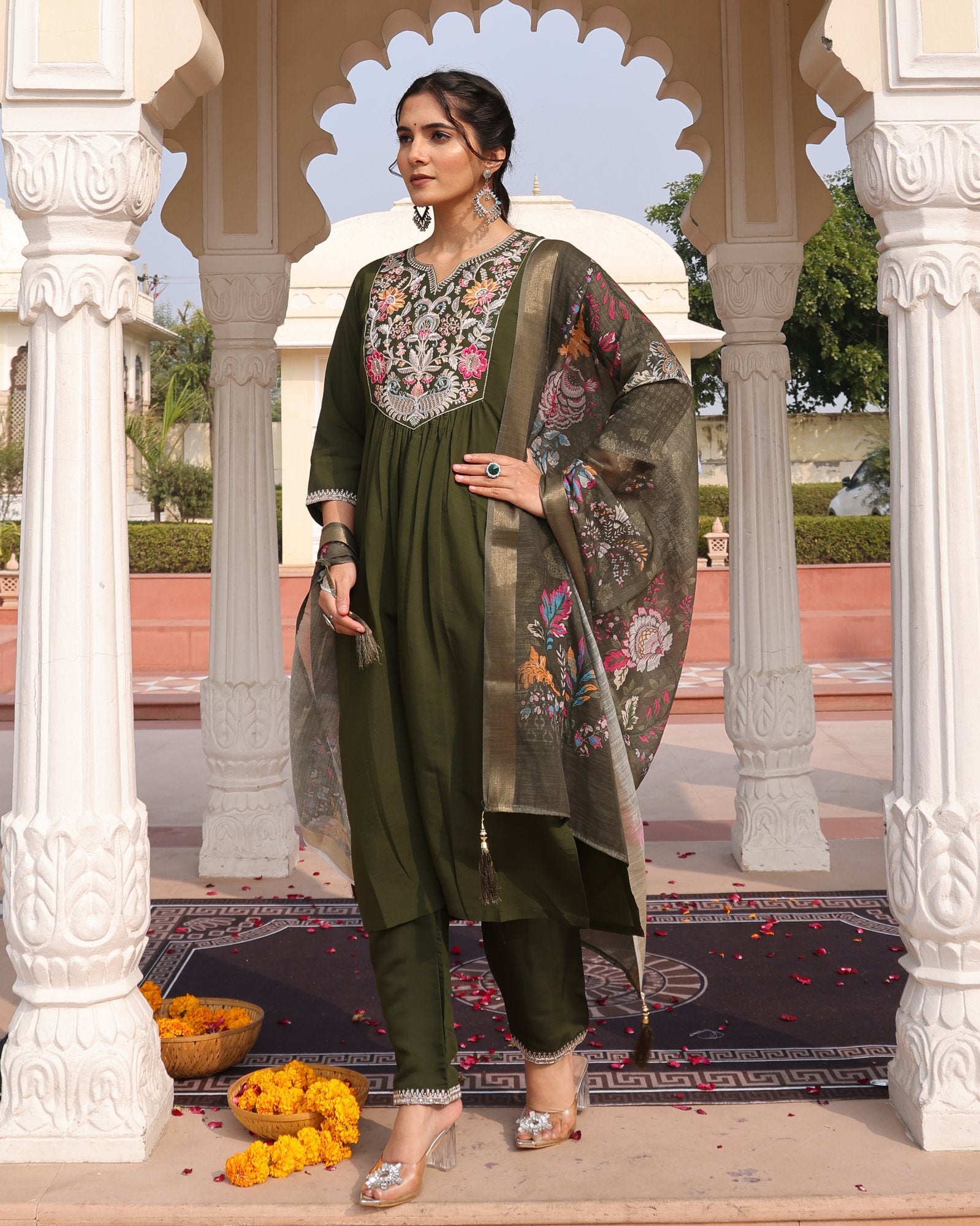 Mahendi Embroidery Work Hand Work Kurti
