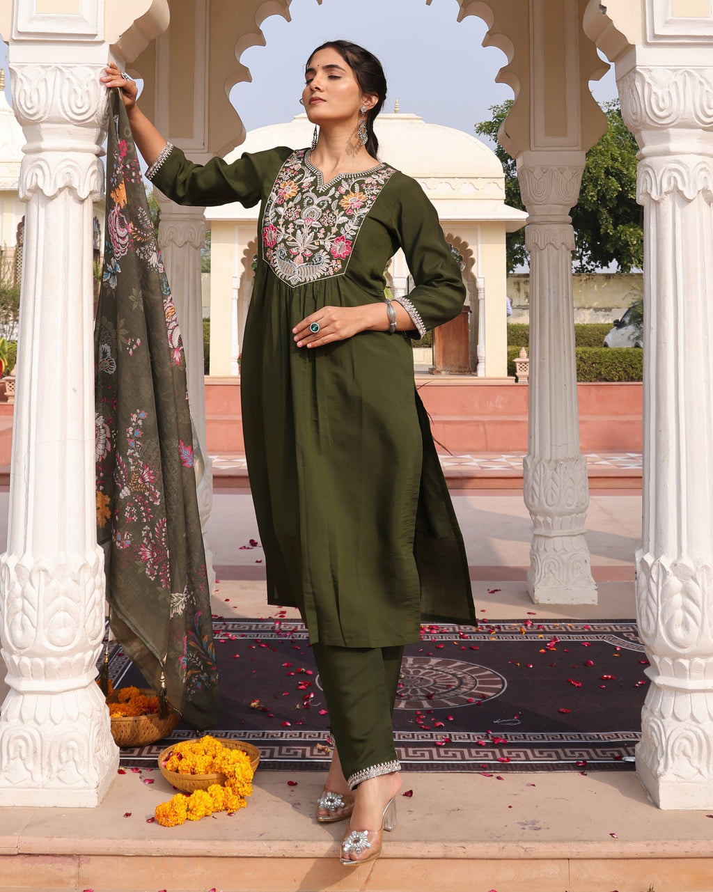 Mahendi Embroidery Work Hand Work Kurti