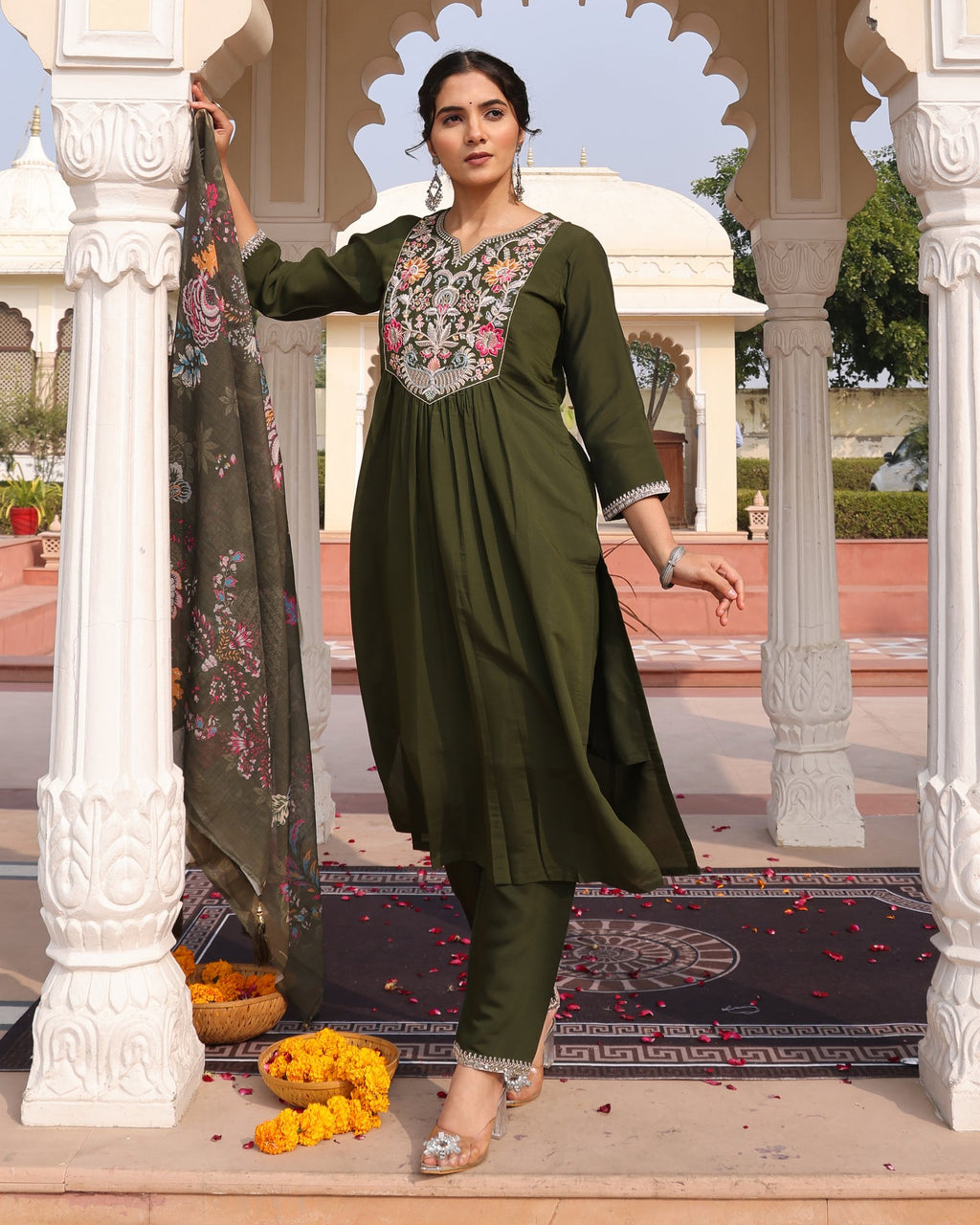 Mahendi Embroidery Work Hand Work Kurti