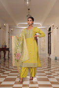 Light Yellow Embroidery Work Hand Work Kurti