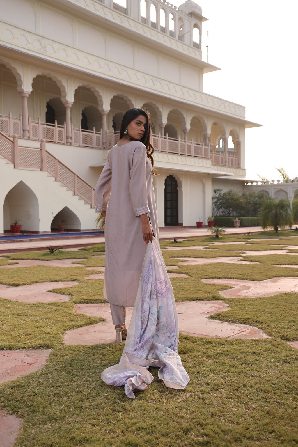 Beige Embroidery Work Hand Work Kurti