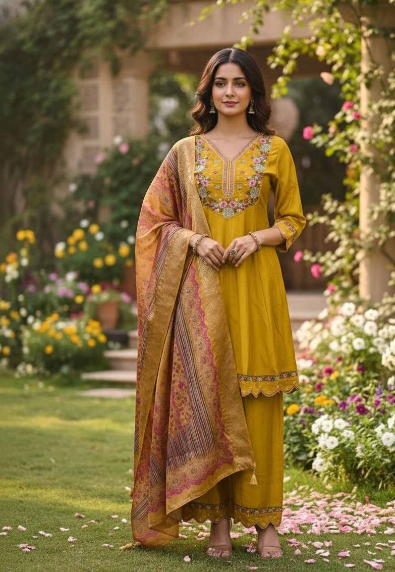 Muster Embroidery Work Hand Work Kurti
