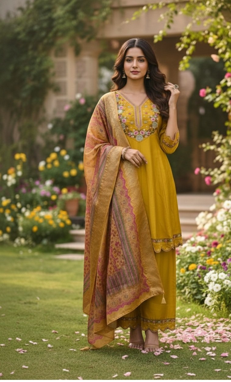 Muster Embroidery Work Hand Work Kurti