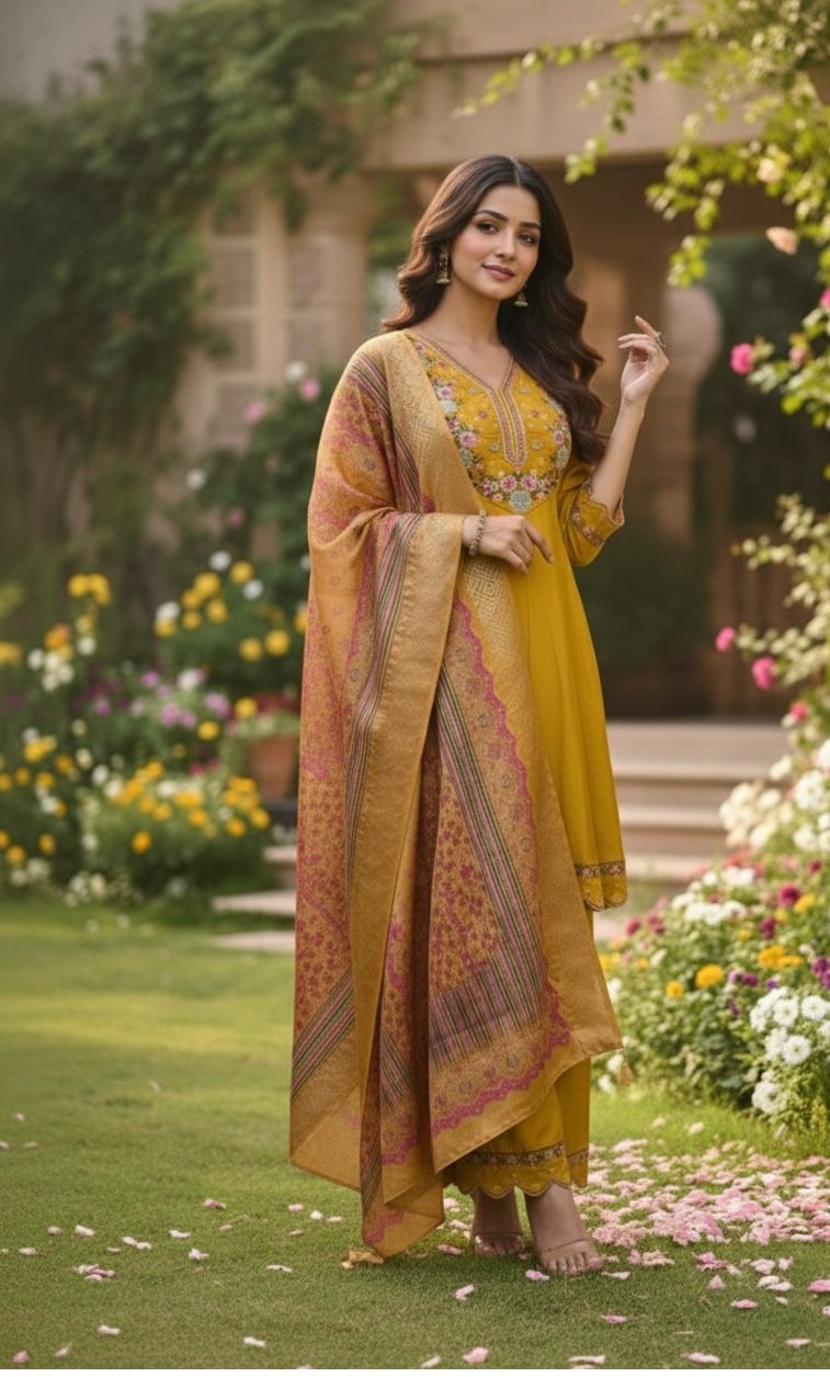 Muster Embroidery Work Hand Work Kurti