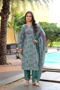 Green Embroidery With Sequence Work Kurti