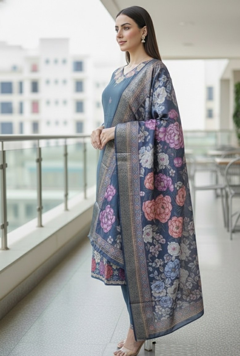 Aquablue Embroidery Work Hand Work Kurti