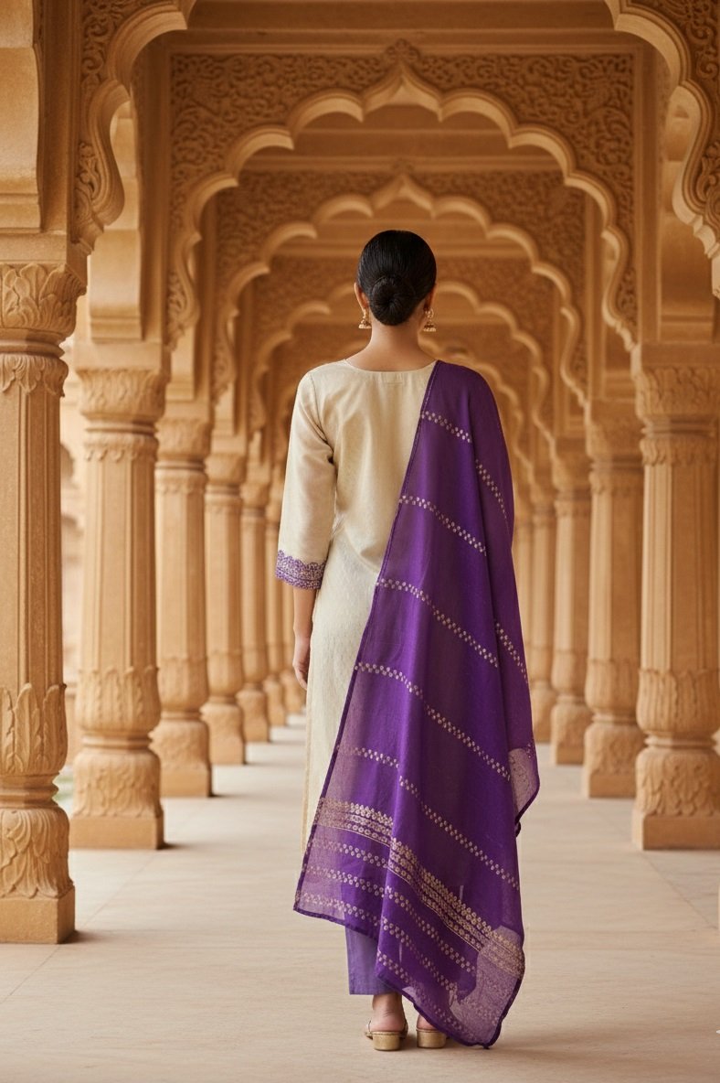 Lavender Woven/printed Pattern Kurti