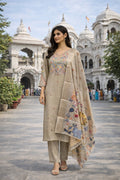 Beige Embroidery Sequance Work Kurti