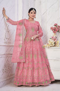Pink Net Anarkali Suit