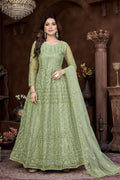 Green Net Anarkali Suit