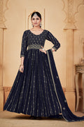 Blue Georgette Anarkali Suit