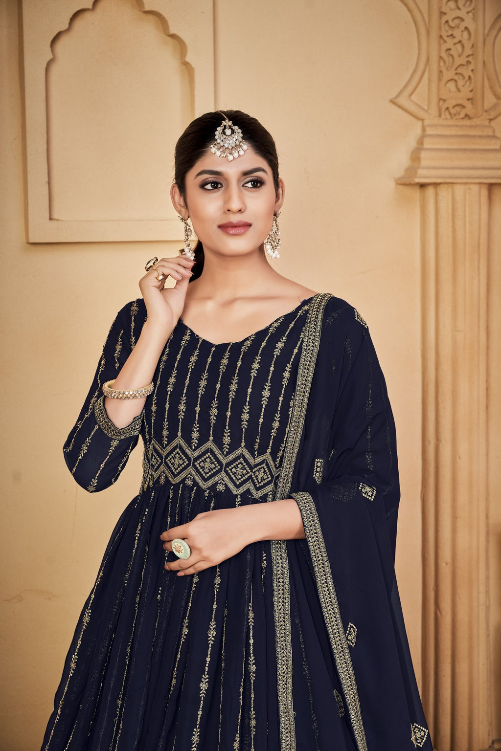 Blue Georgette Anarkali Suit