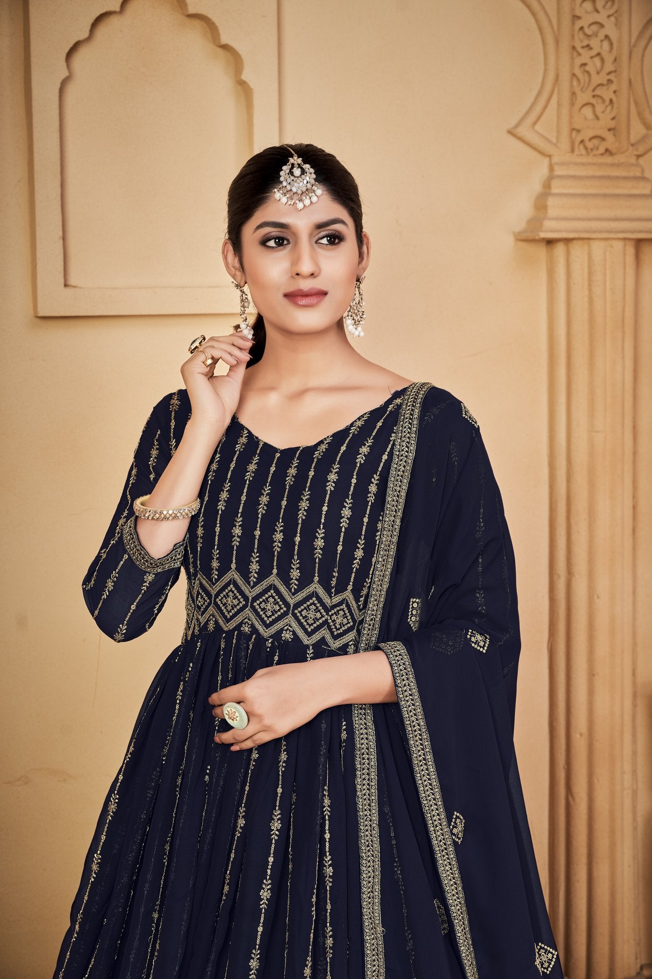 Blue Georgette Anarkali Suit