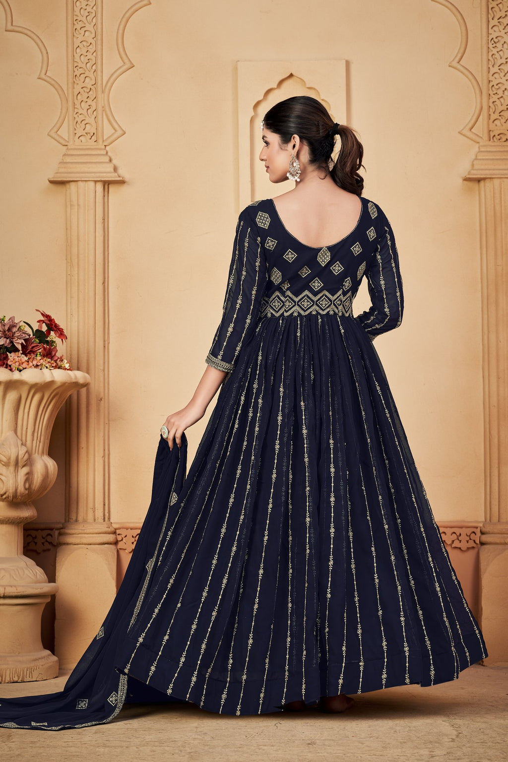 Blue Georgette Anarkali Suit