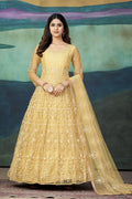 Cream Net Anarkali Suit