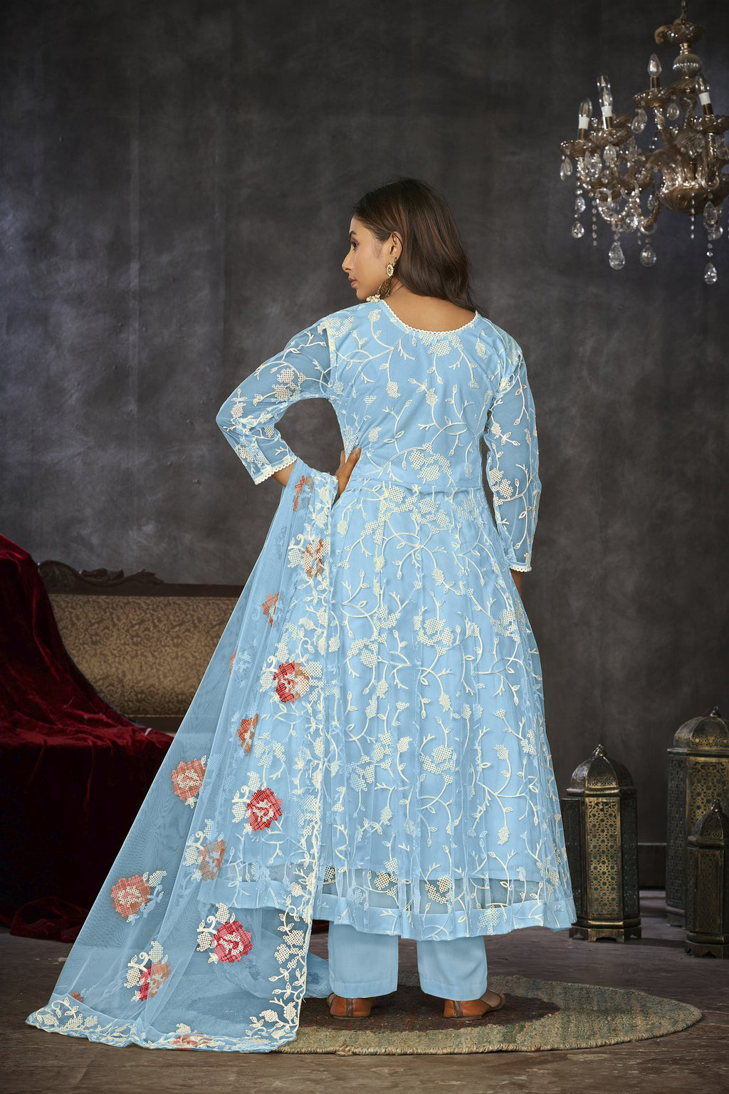 SKU Blue Net Anarkali Suit