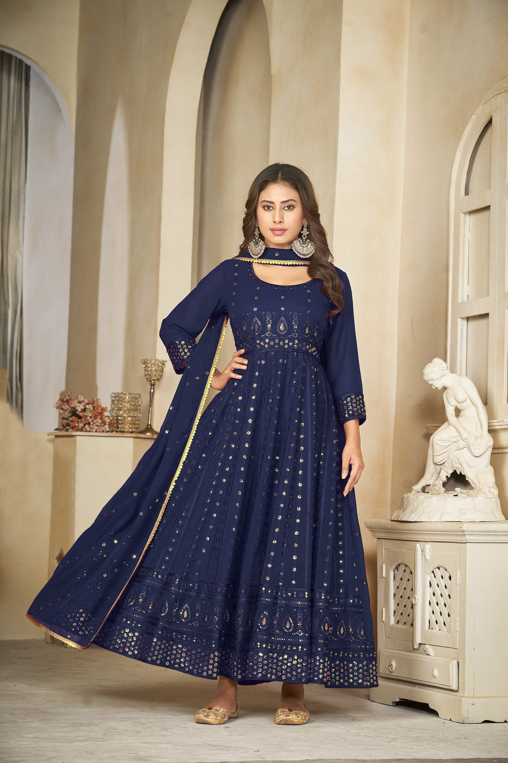 Blue Georgette Anarkali Suit