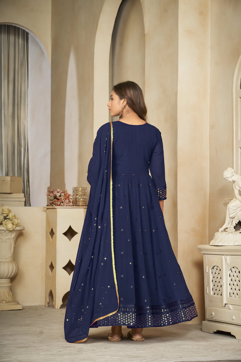 Blue Georgette Anarkali Suit