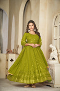 Light Green Georgette Anarkali Suit