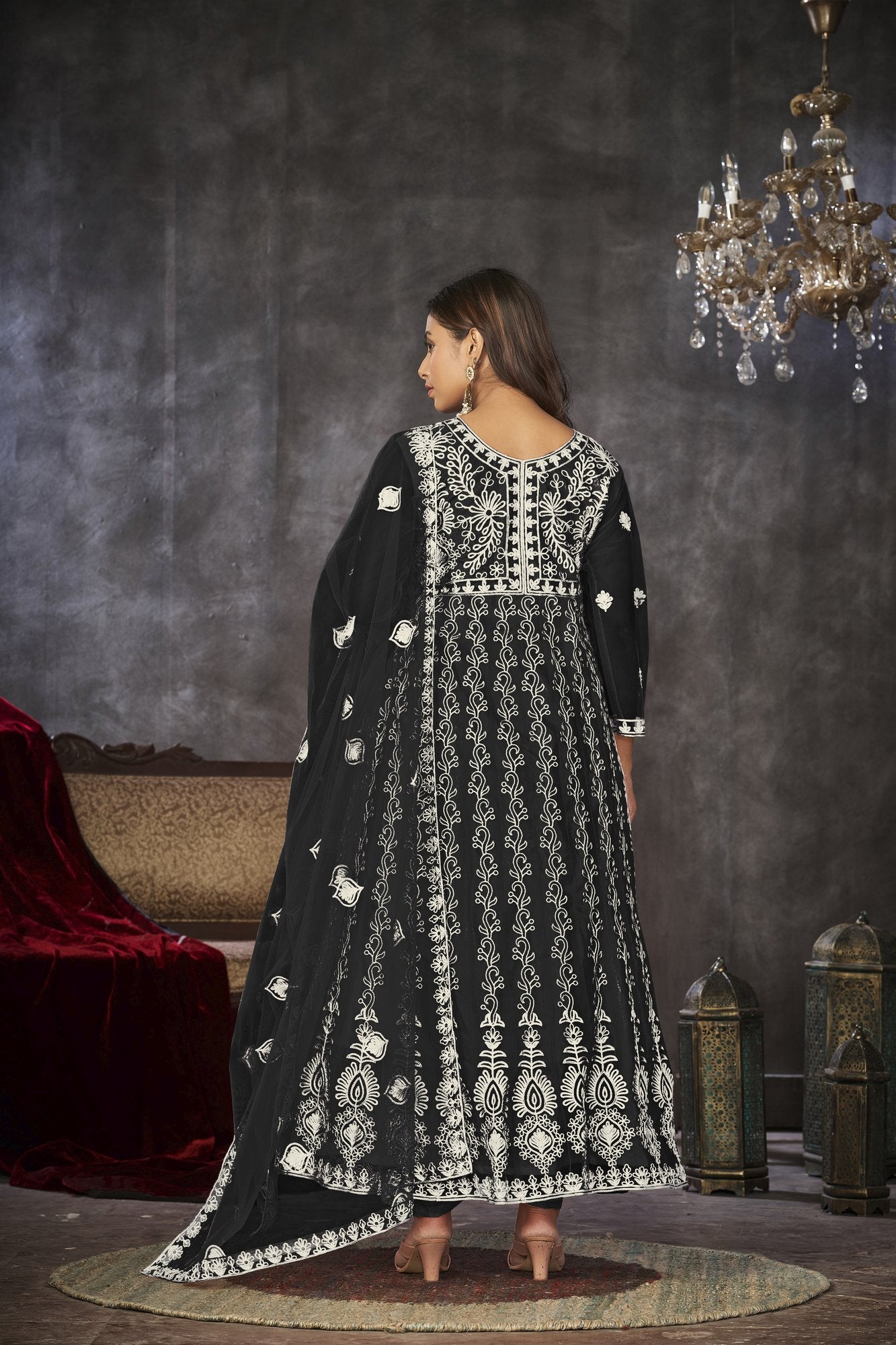 Black Net Anarkali Suit