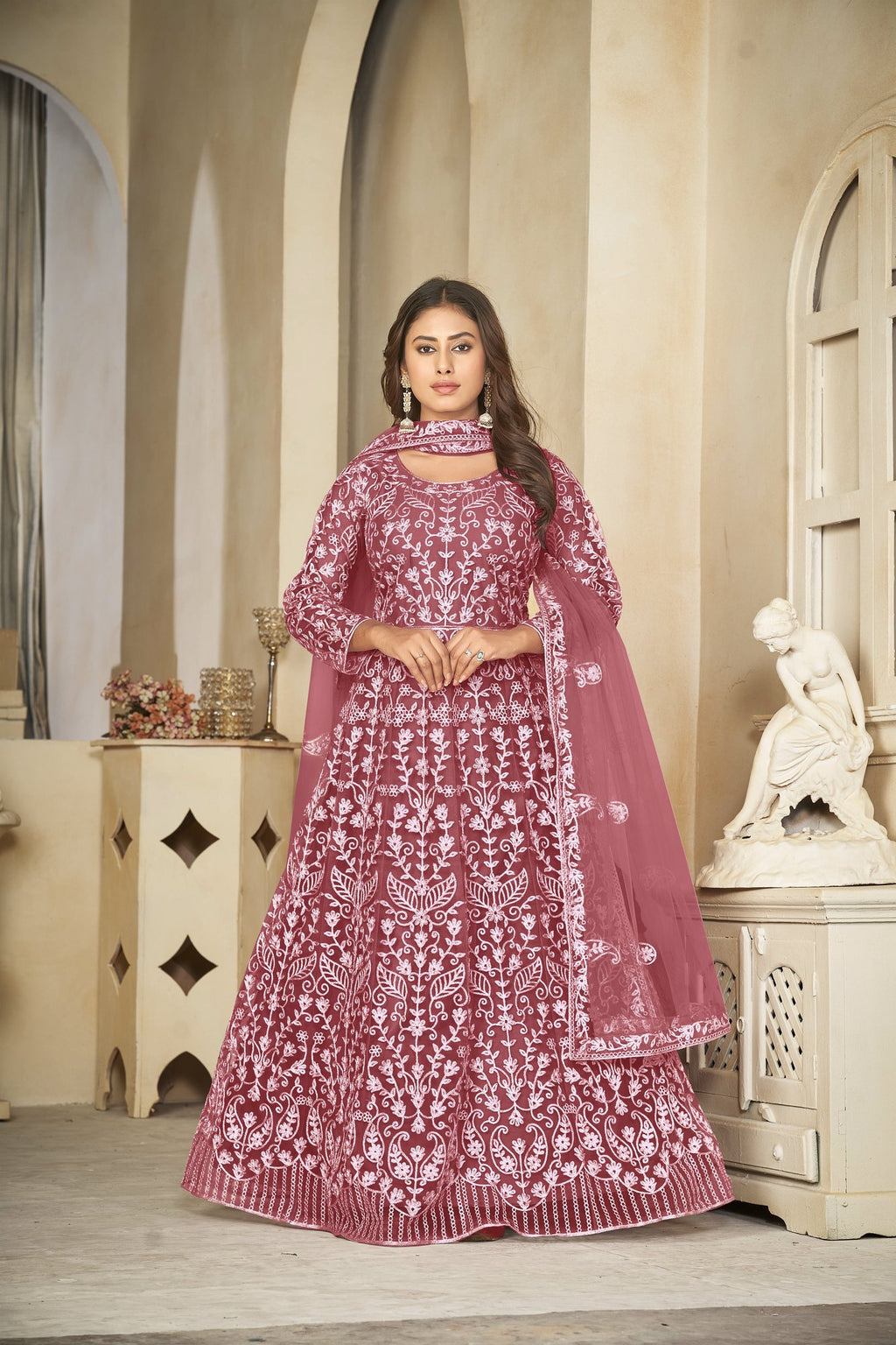 Gajari Net Anarkali Suit