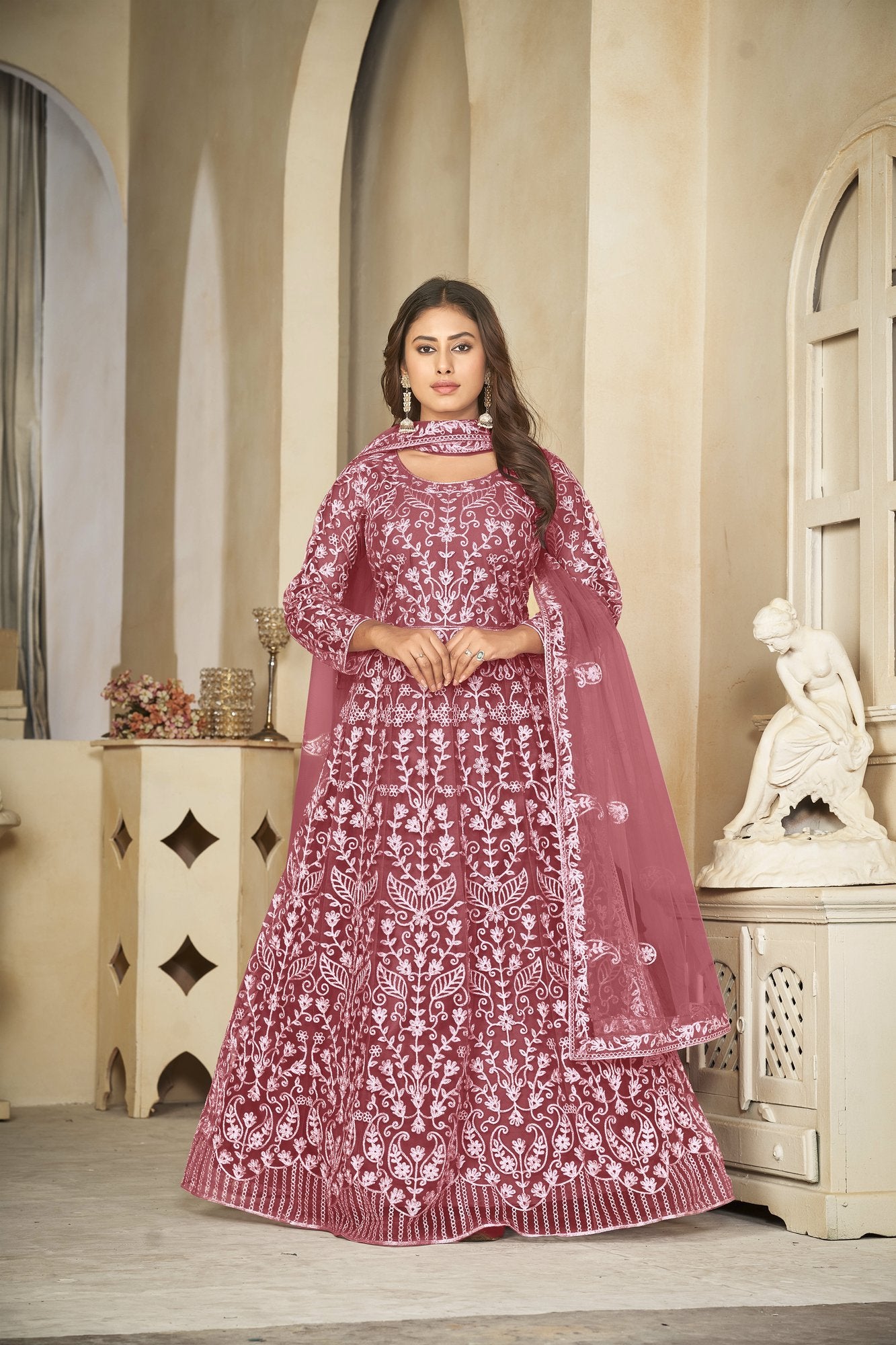 Gajari Net Anarkali Suit