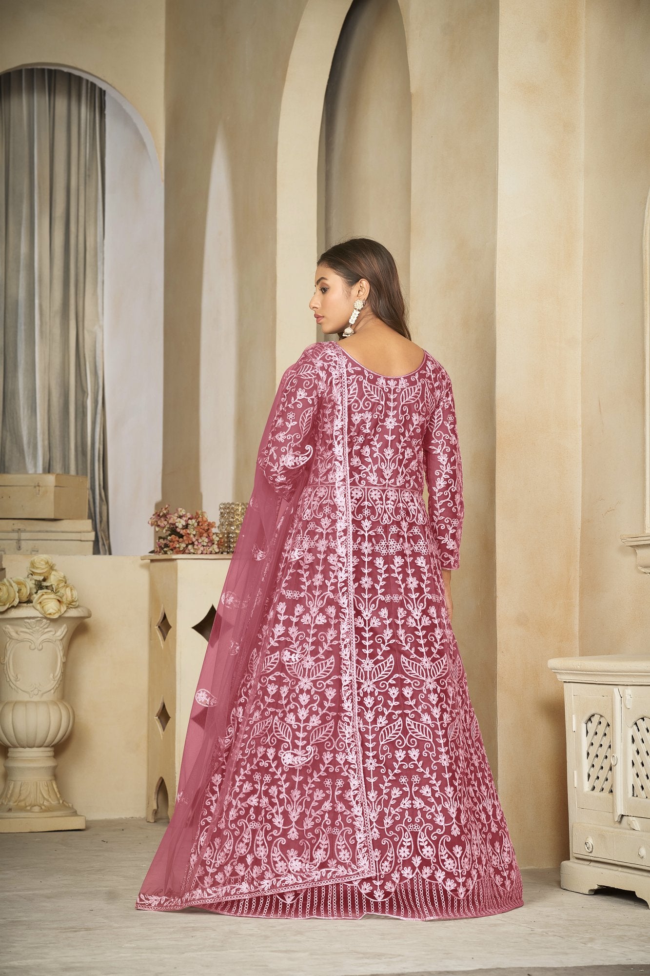 Gajari Net Anarkali Suit