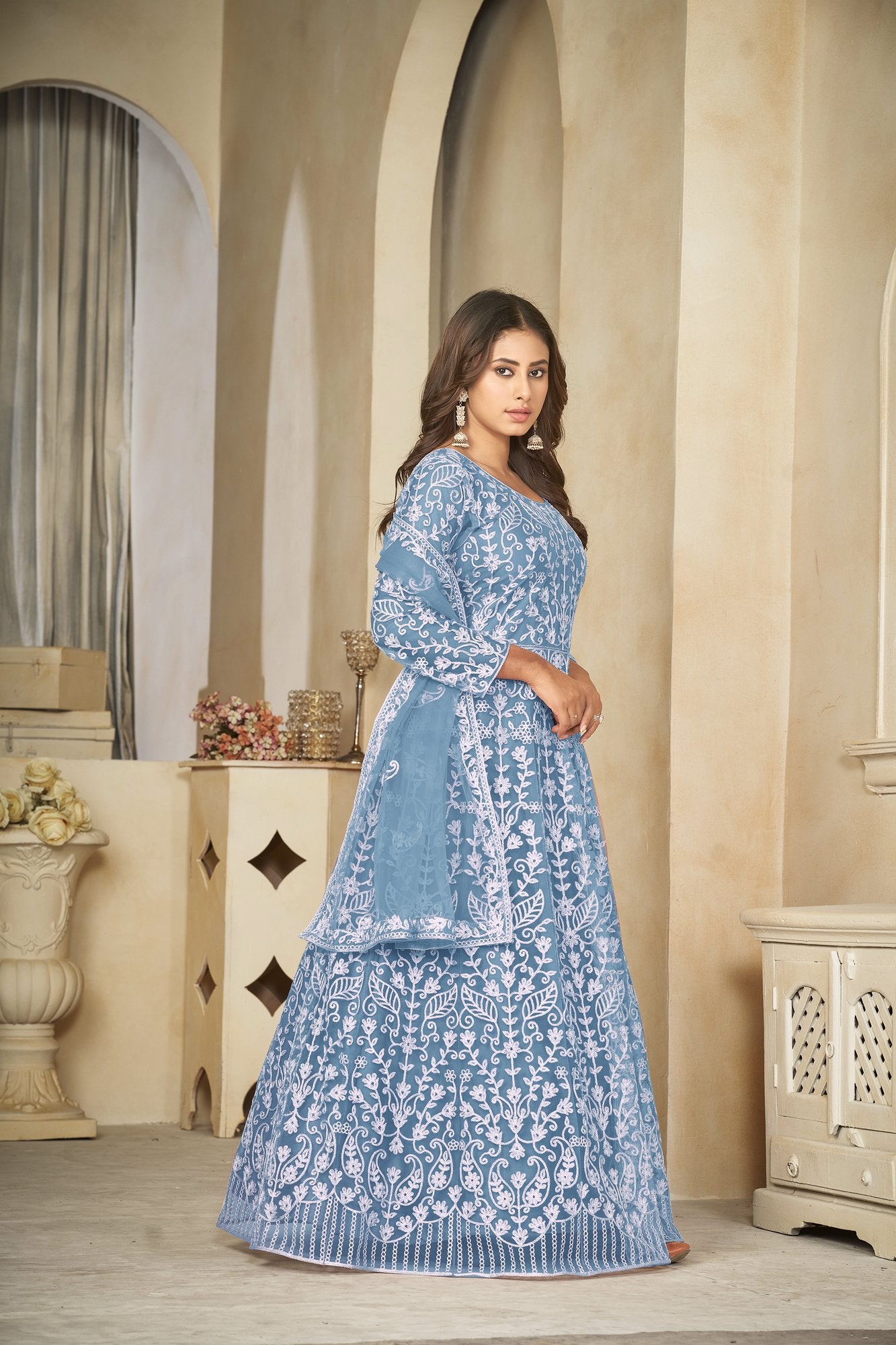 Sky Net Anarkali Suit