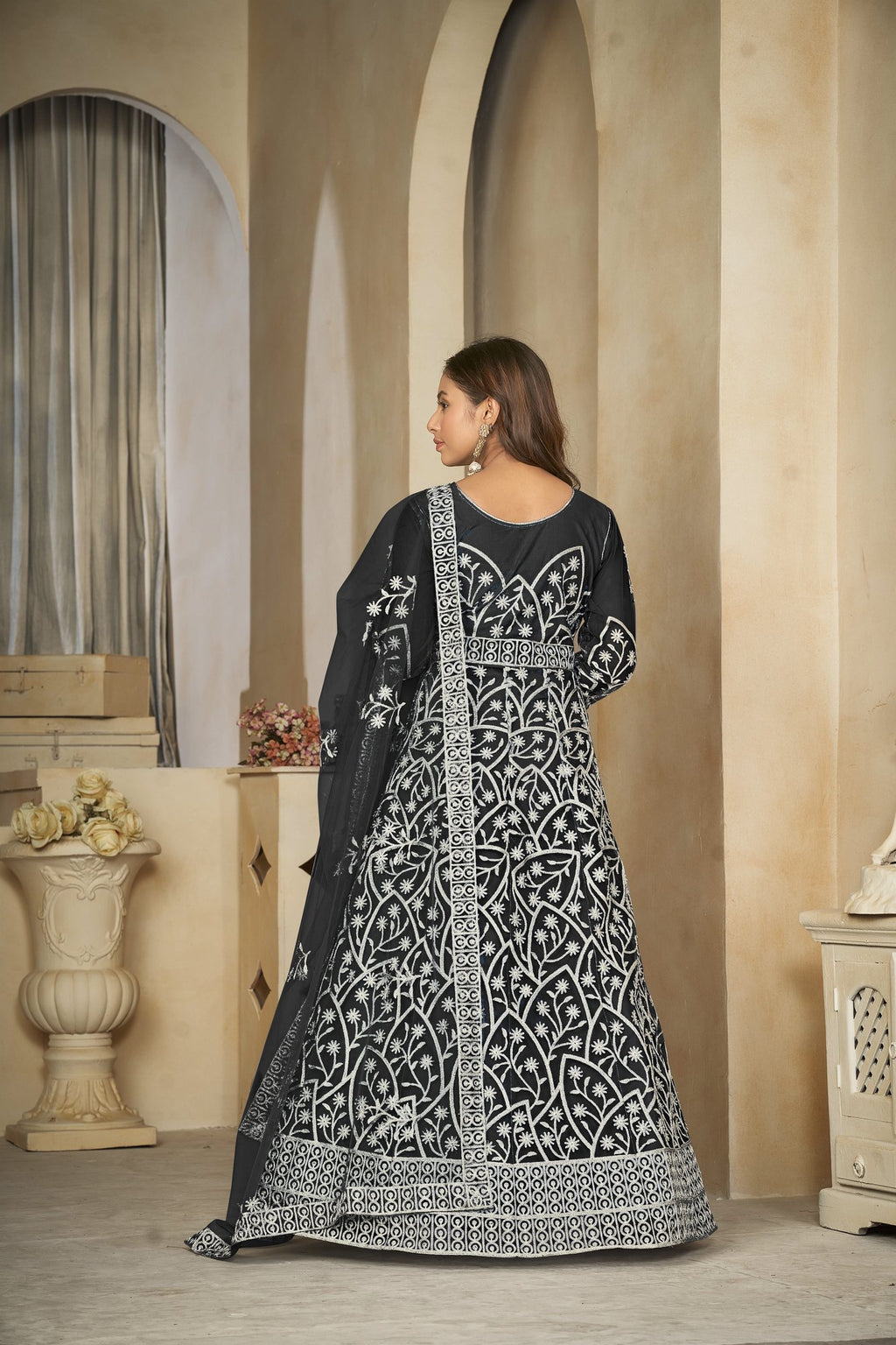 Black Net Anarkali Suit