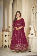 Dark Pink Georgette Anarkali Suit