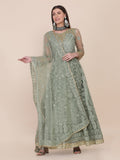 Light Green Net Anarkali Suit