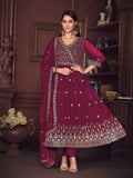 Dark Pink Georgette Anarkali Suit