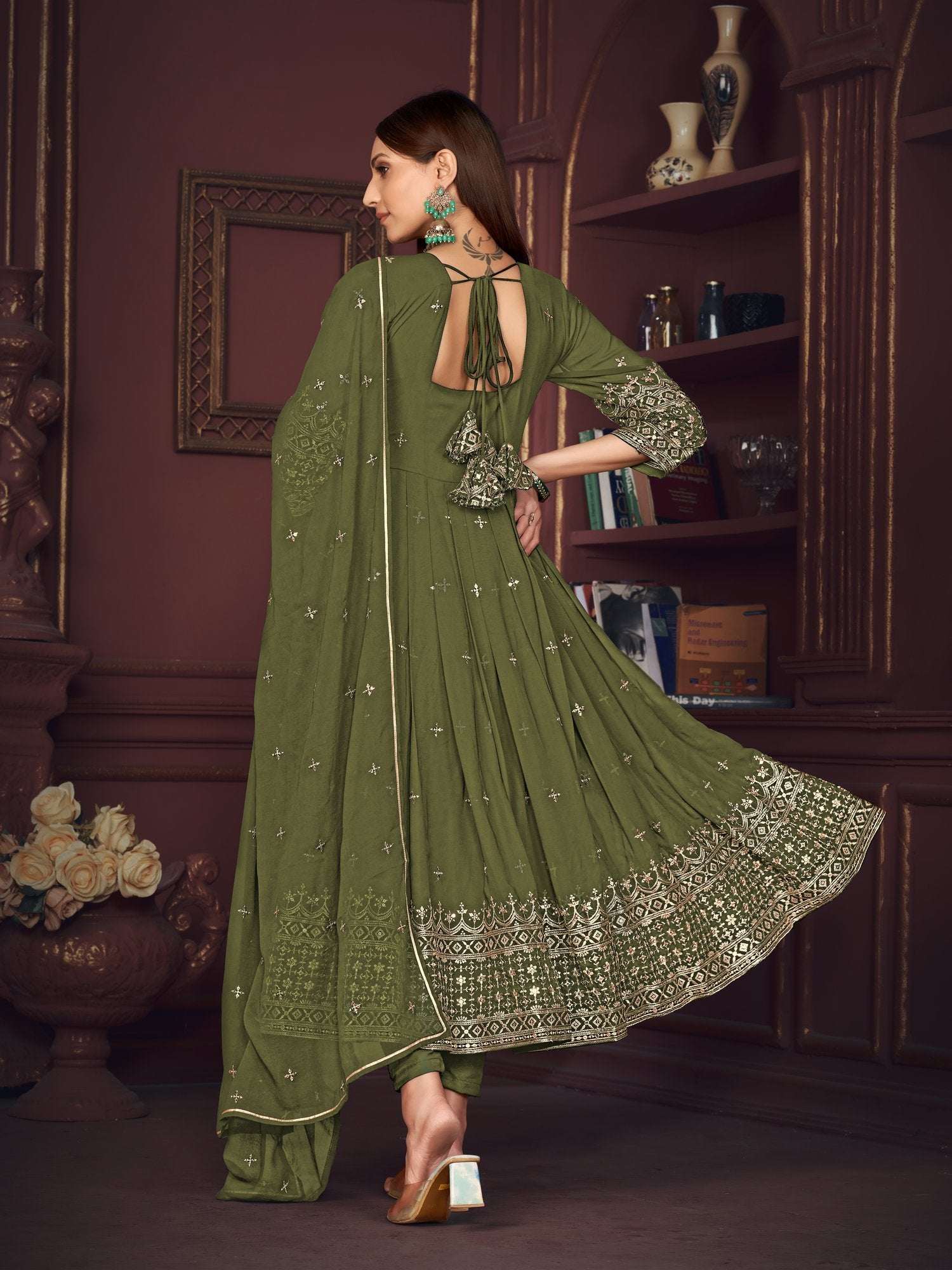 Light Green Georgette Anarkali Suit